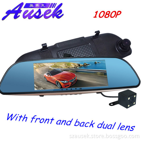 2017 Excellent Design mirror car camera rearview dual lens rearview mirror manual car camera hd dvr ak q370